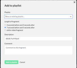 Playlist add modal