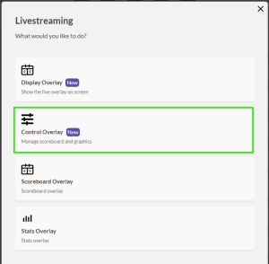 Control overlay