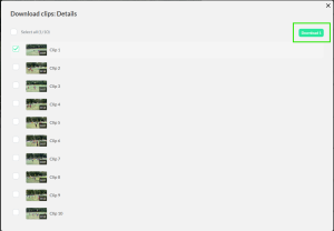 Download clips modal