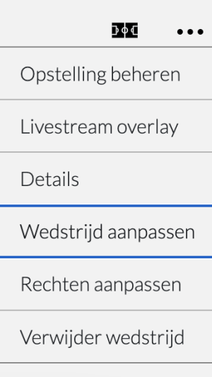 Wedstrijd menu